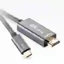 Cable Adaptador Usb C A Hdmi V2.1 4k 60hz Trenzado Oro 2mt