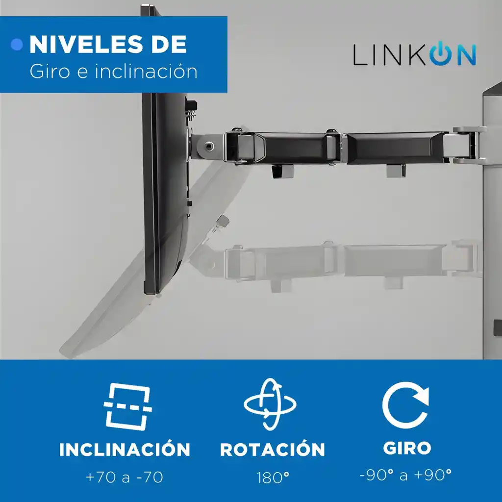 Soporte Brazo Doble Monitor Portatil Linkon Escritorio Lujo