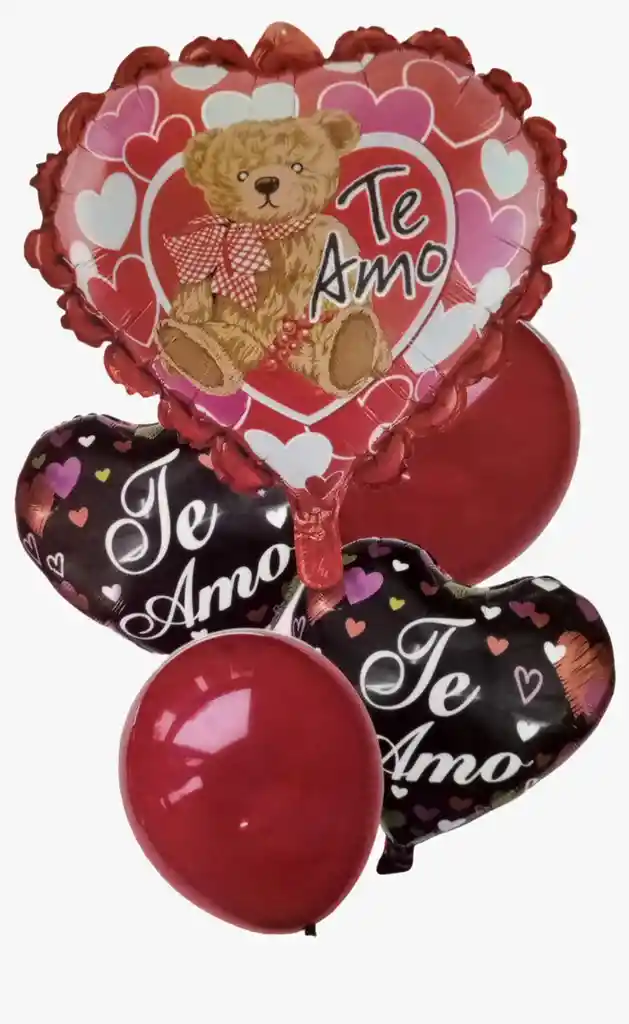 Amor Bouquet De Globos Corazones Te Amo X5