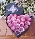 Caja De Corazón Con Rosas