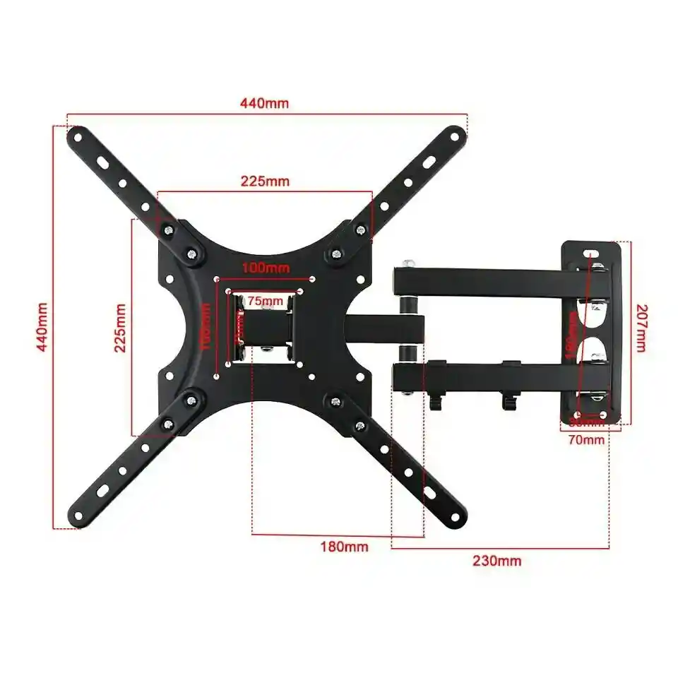 Soporte Base Pared Móvil Con Giro Para Tv De 27 32 37 42 43"