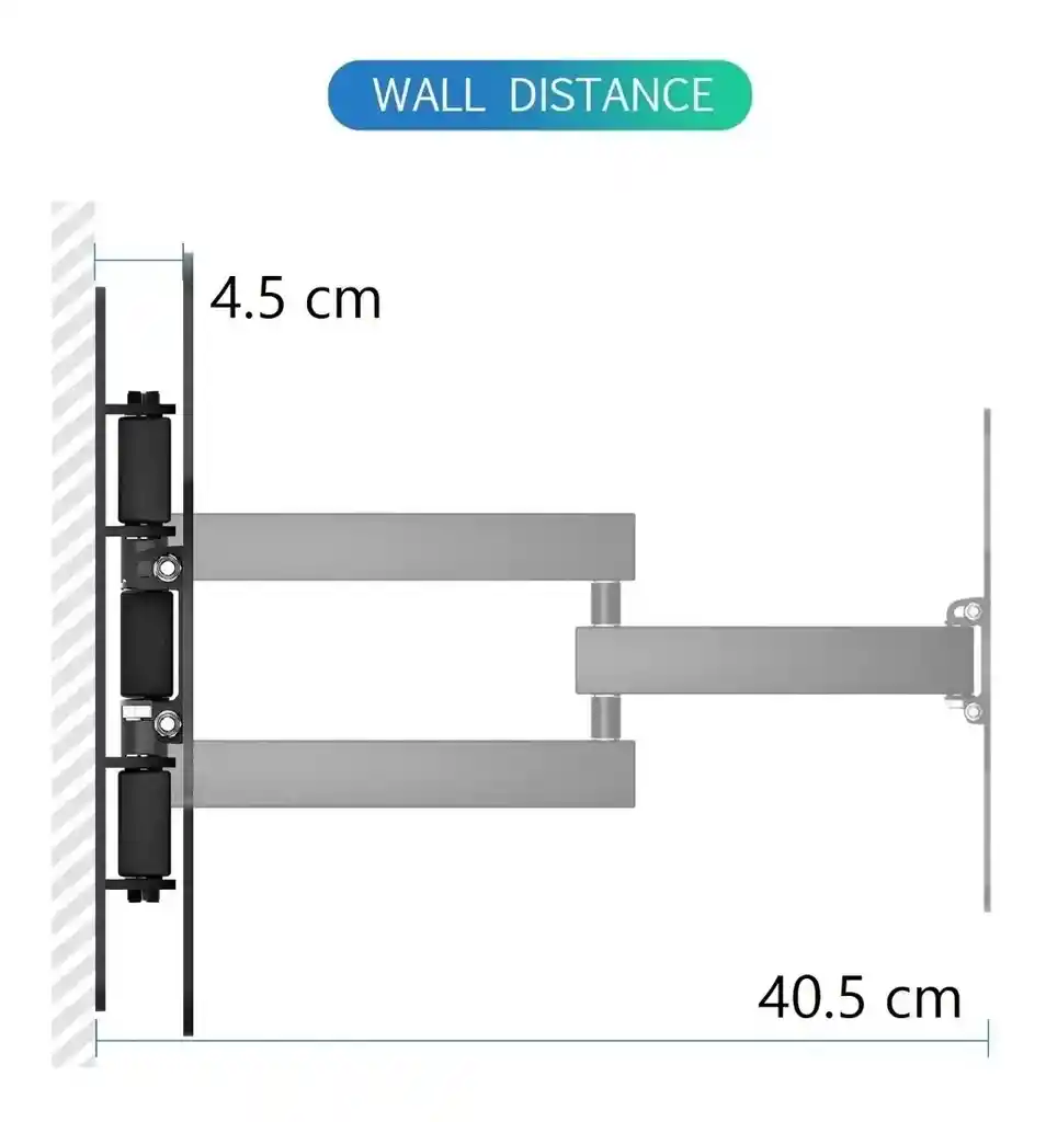 Soporte Base Pared Móvil Con Giro Para Tv De 27 32 37 42 43"