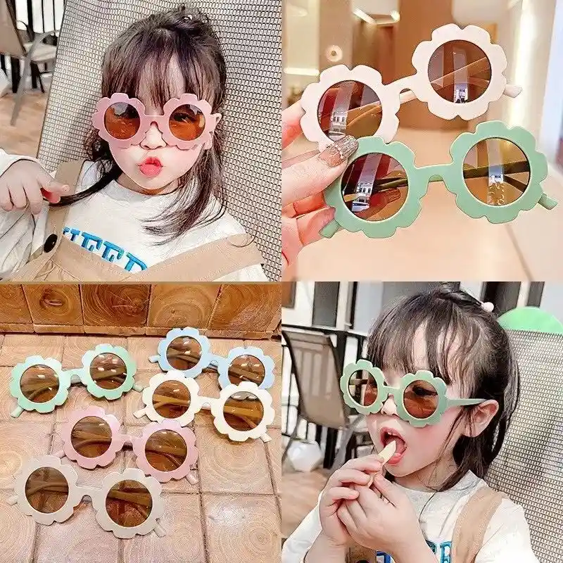 Gafas De Sol Redondas Para Niña Bebé X1 Und Verdes