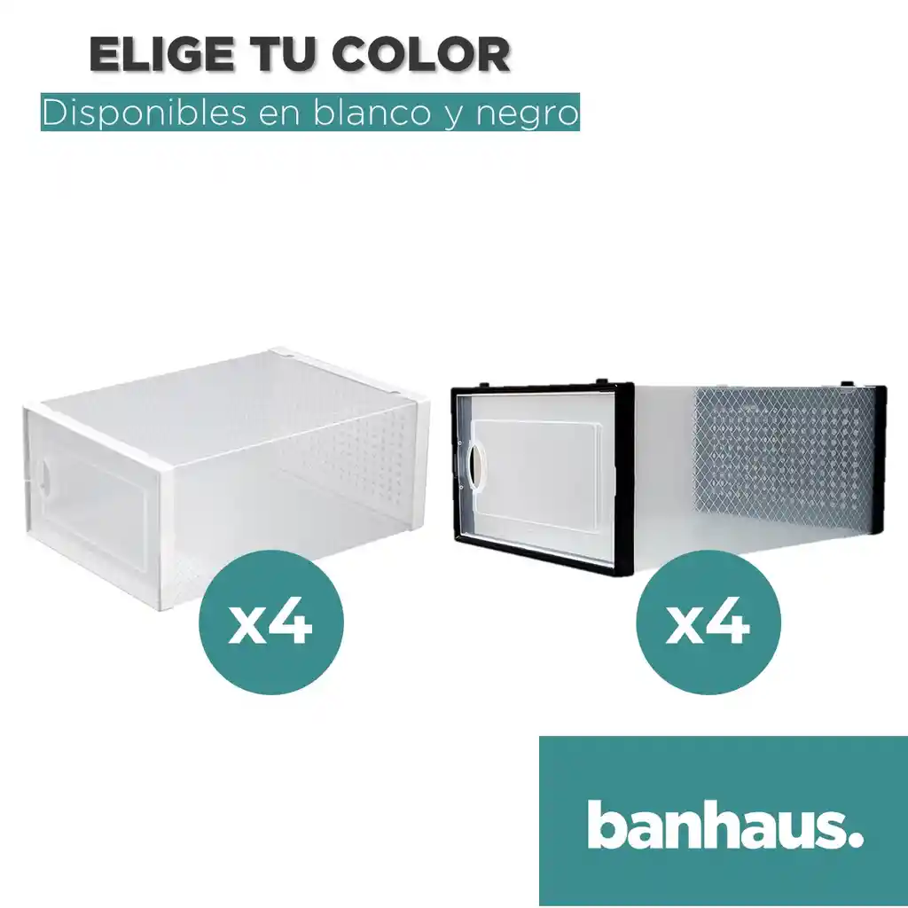 Caja Organizadora Zapatos Set X4 Banhaus Zapatero Apilable