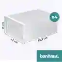 Caja Organizadora Zapatos Set X4 Banhaus Zapatero Apilable