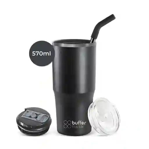 Mug Vaso Termo Agua Cafe 570ml Buffer Acero Inox + Tapas