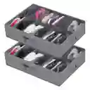 Organizador De Zapatos Almacenamiento Bajo Cama Zapatero X 2