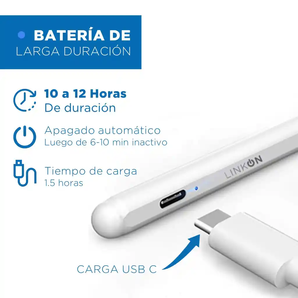 Lapiz Pencil Tactil Stylus Linkon Para Apple Ipad + Palm Rej