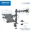 Soporte Brazo Doble Para Monitor Notebook Linkon Escritorio