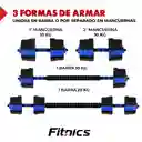 Mancuernas Pesas Ajustables Set 20 Kg Fitnics 2en1 + Barra