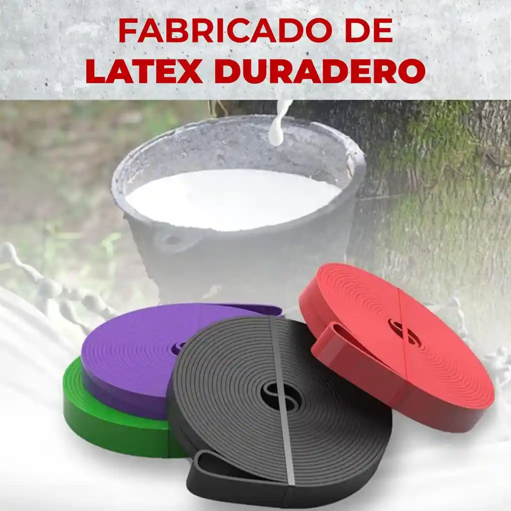 Bandas Elasticas Resistencia Poder Fitnics Set 4 Latex + Bolsa