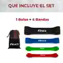 Bandas Elasticas Resistencia Poder Fitnics Set 4 Latex + Bolsa