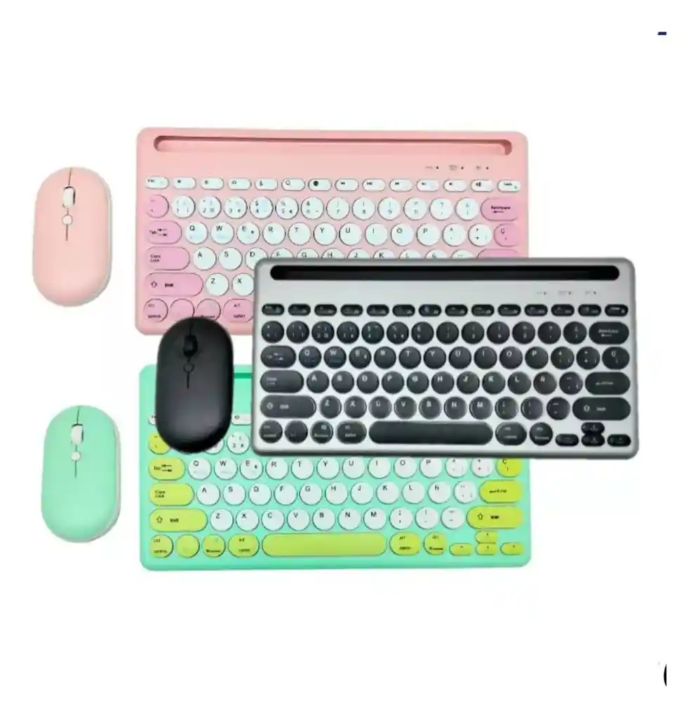 Combo Teclado Y Mouse Bluetooth As-211 Teclas Redondas