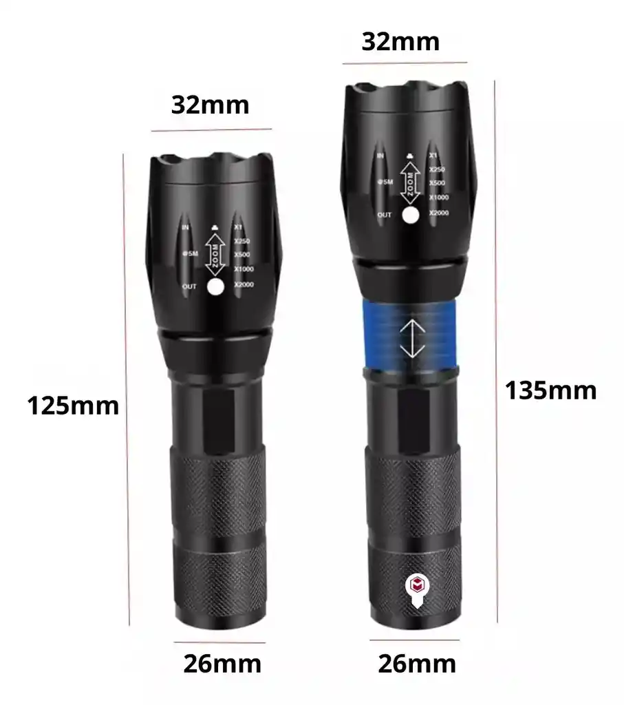 Linterna Luz Led Ultravioleta Uv Recargable Zoom 395nm