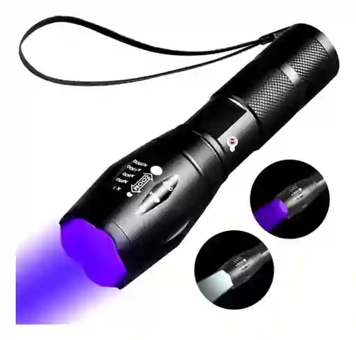 Linterna Luz Led Ultravioleta Uv Recargable Zoom 395nm