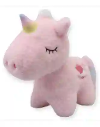 Peluche Unicornio Suave Blanco Y Rosado 23cm