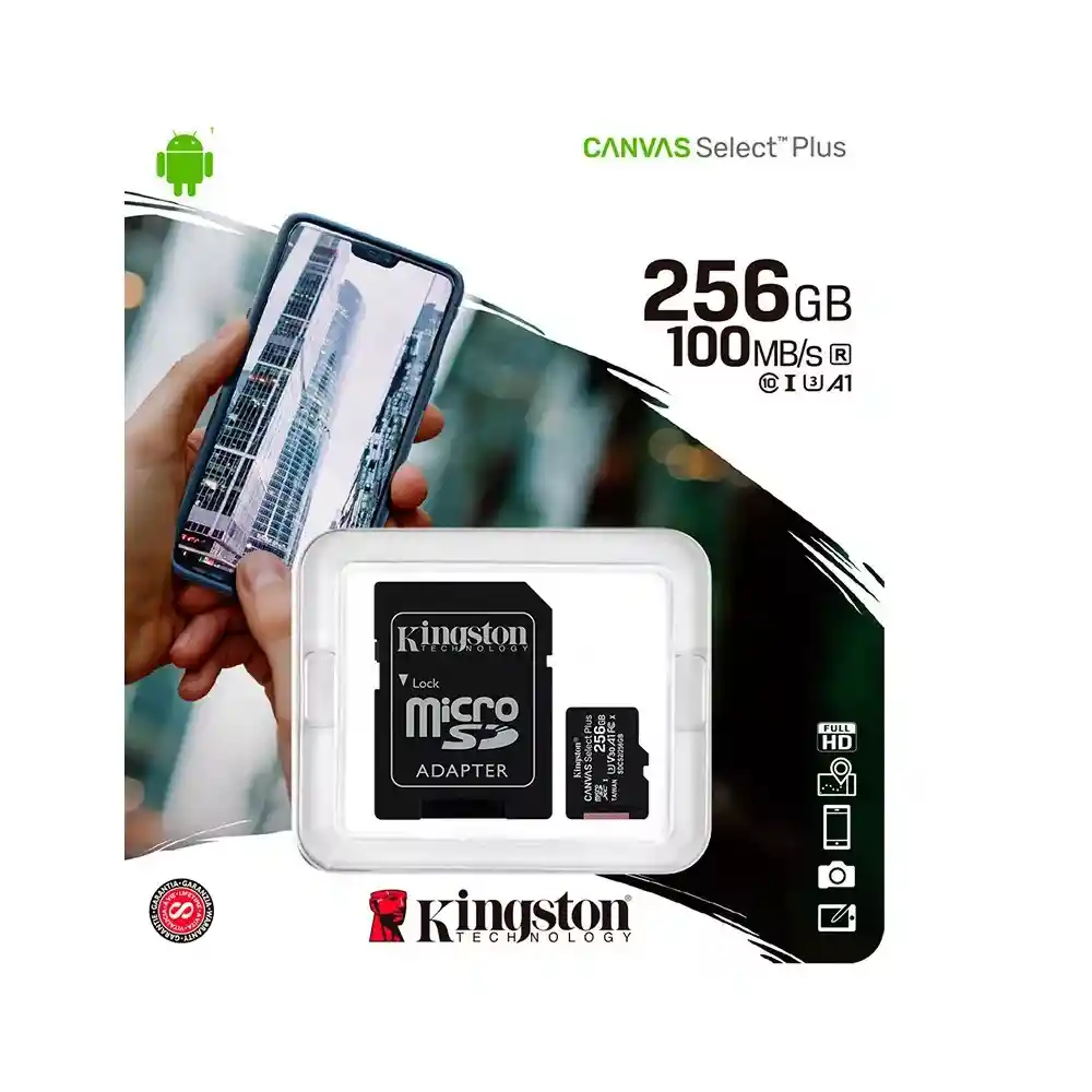 Tarjeta De Memoria Kingston Sdcs2/256gb Con Adaptador Sd
