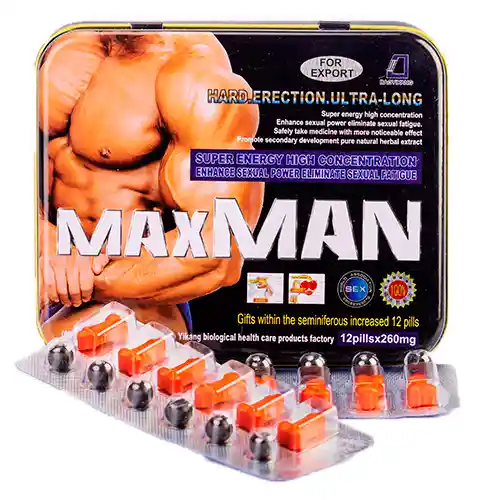 Potenciador X24 Retardante Masculino Max Man American Usa Booster Pene Erección Duro