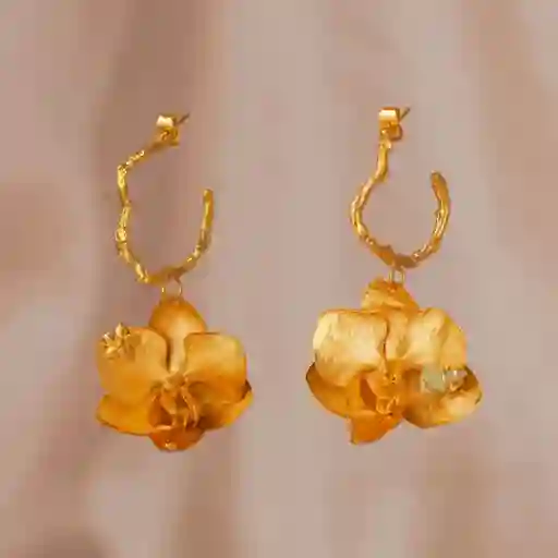 Aretes Candonga Orquidea Phalaenopsis Baby Esmeralda