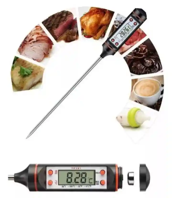 Termómetro Digital De Cocina Espeto De Acero Inoxidable