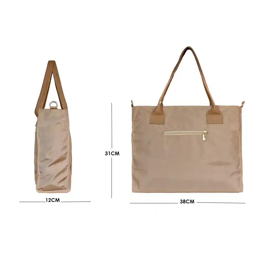 Bolso Doble Funcion De Dama Mujer Karla Chacon Tany Beige