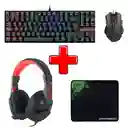 Combo Redragon Teclado/mouse K552-rgb + Diademas Gamer Redragon H120 Ares 3.5 + Pad Mouse Vsg Armagedon Vg-mp67