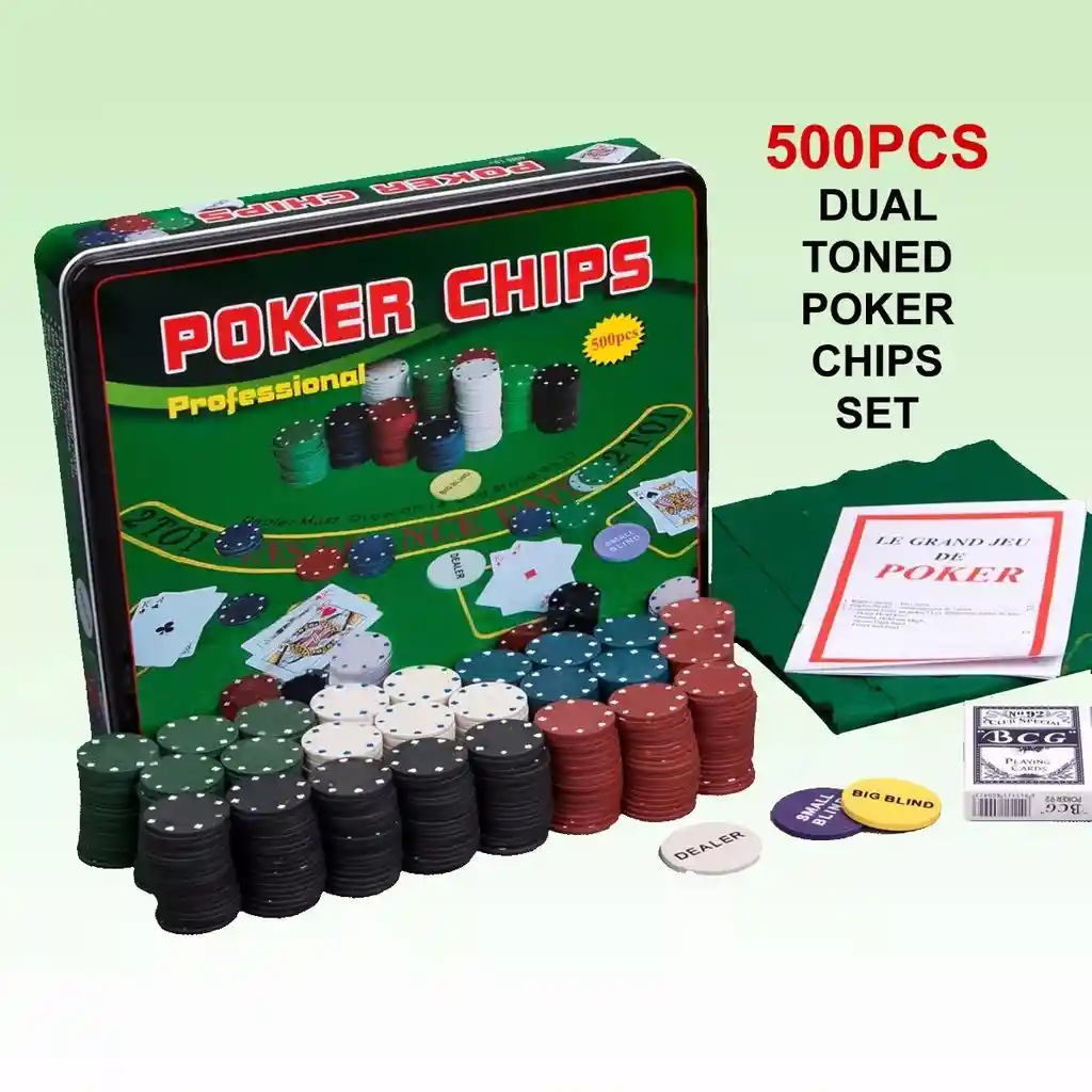 Set Poker Chips 500 Pcs Cartas Juego Casino