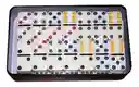 Dominó 55 Fichas A Color Doble 9 Juego De Mesa Caja Metálica