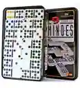 Dominó 55 Fichas A Color Doble 9 Juego De Mesa Caja Metálica