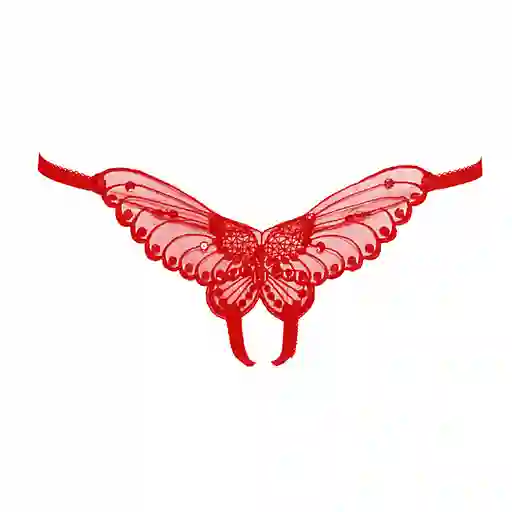 Tanga Mariposa Abierta Butterfly Crotchless Leg Avenue Rojo U