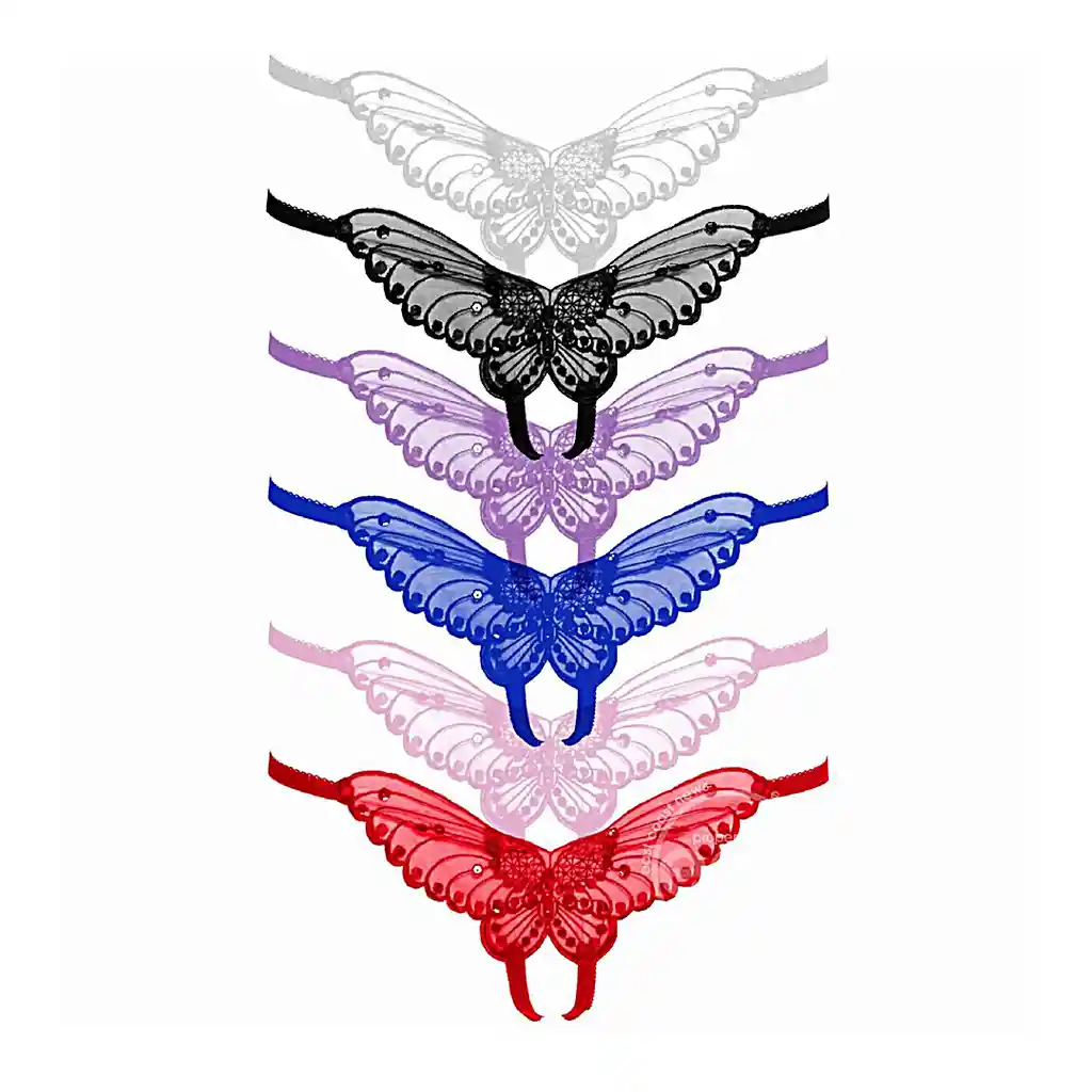 Tanga Mariposa Abierta Butterfly Crotchless Leg Avenue Azul U