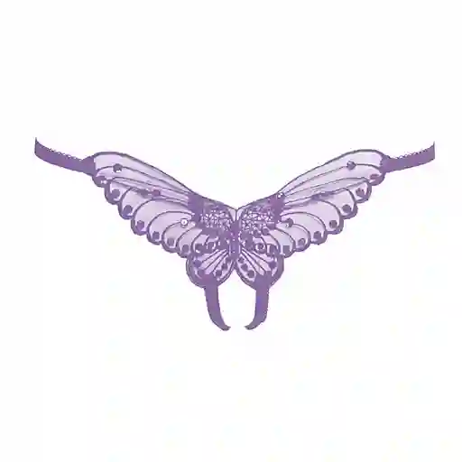 Tanga Mariposa Abierta Butterfly Crotchless Leg Avenue Lila U