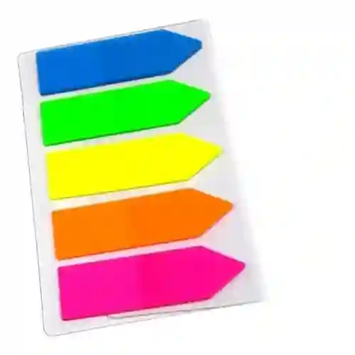 Banderitas Notas Neon Adhesivos 5 Colores Oe-372