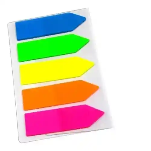 Banderitas Notas Neon Adhesivos 5 Colores Oe-372