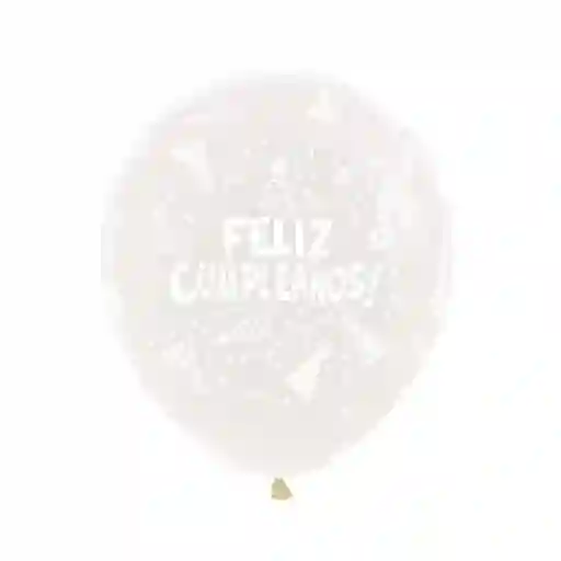 Bombas Globo R40 Fashion Cristal Feliz Cumpleaños Gorritos Sempertex