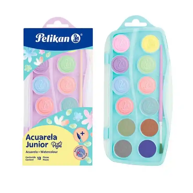 Acuarela Junior Pastel X 12 Mas Pincel Pelikan