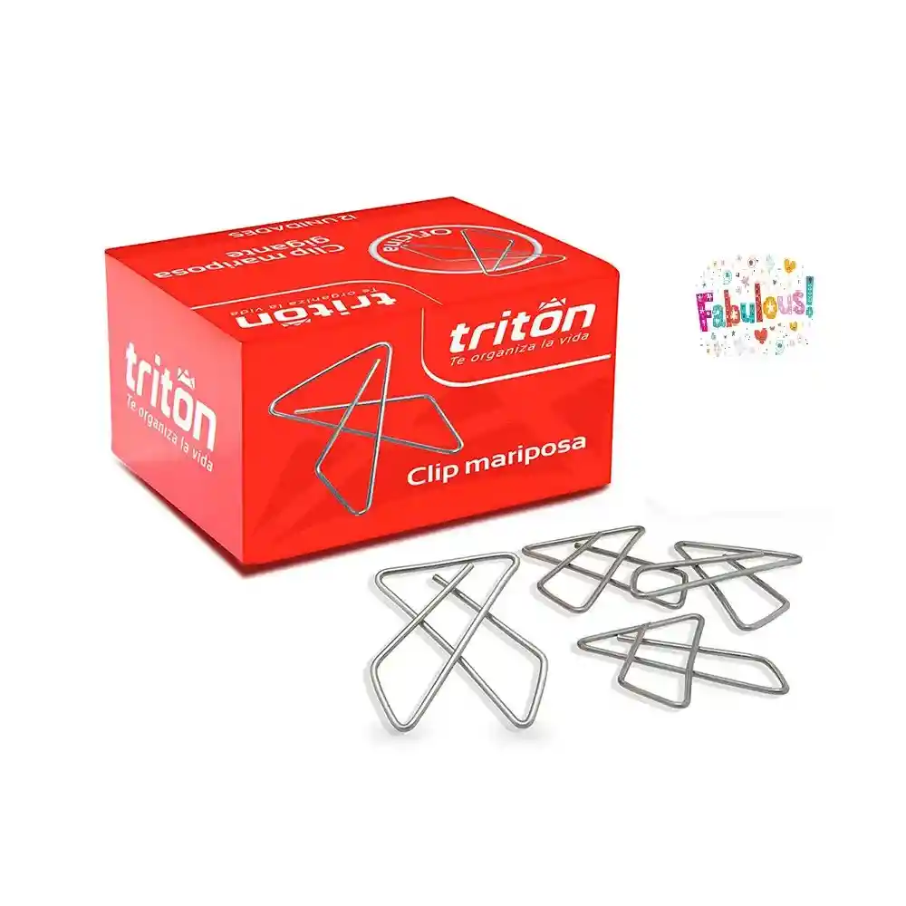 Gancho Clip Mariposa Metalico Triton X 50 Unidades