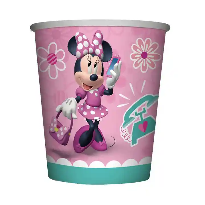 Vaso Desechable Minnie Bowtique De Carton 9 Oz X 8 Sempertex