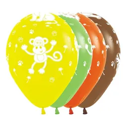 Bombas Globos R12 Fashion Surtido Animales Selva Paquete X 10 Sempertex