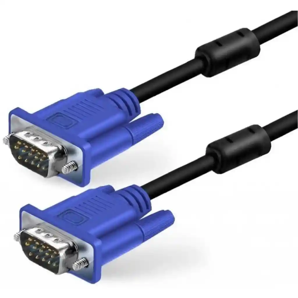Cable Vga 3 Metros Azul Cable Grueso Resistente | Uso Rudo