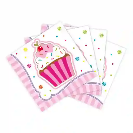 Servilleta Cupcake 13 X 13 Cm Sempertex X 16 Unidades