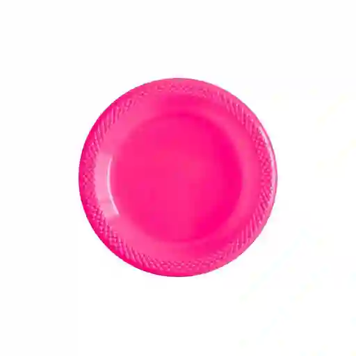 Plato Sempertex Desechable Fucsia Pequeño Deluxe Plastico 6" 15 Cm X 10 Sempertex