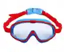 Gafas De Natacion Kids Tipo Careta Color Azul Y Rojo Con Estuche