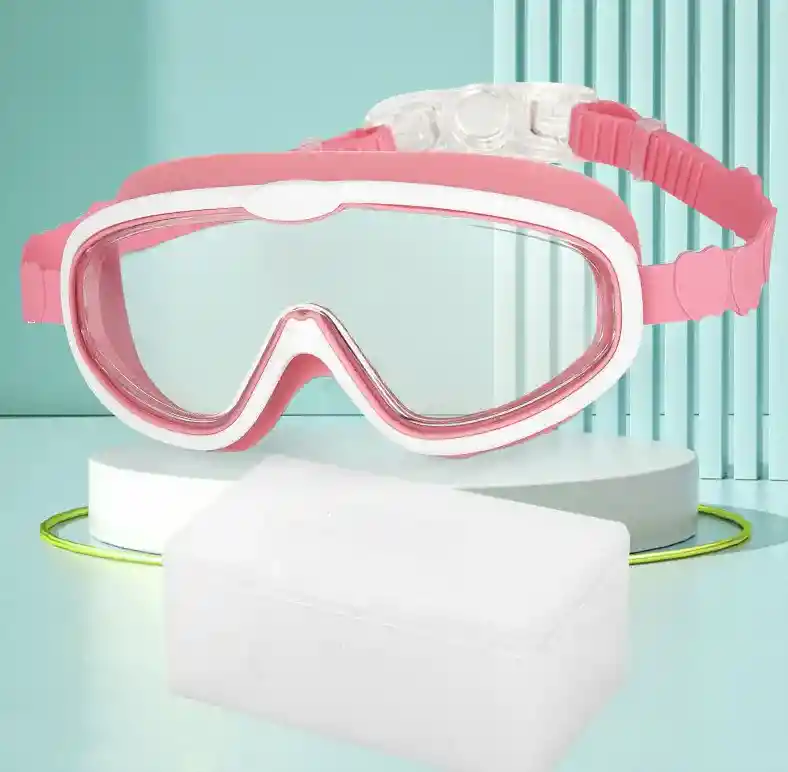 Gafas De Natacion Kids Tipo Careta Color Rosado Con Estuche