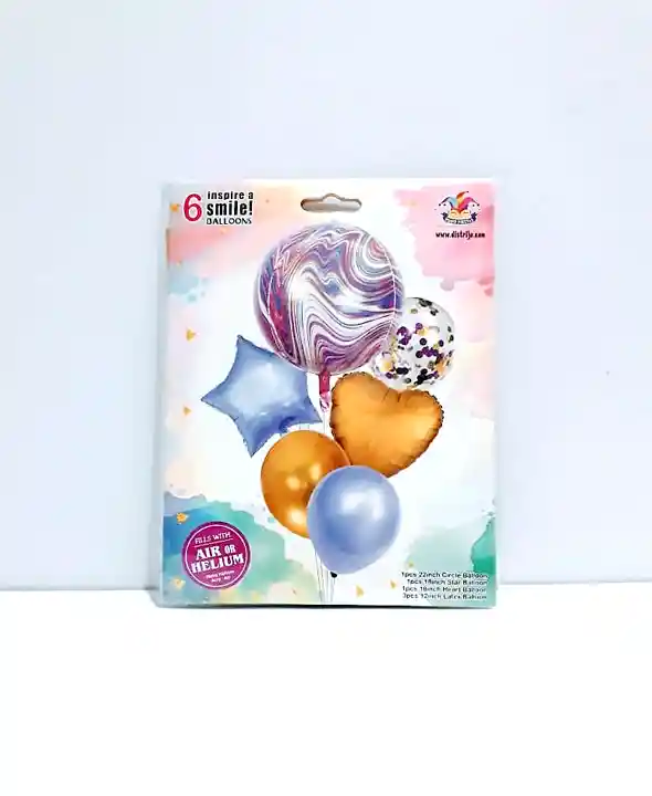 Globo Metalizado Bouquet Dorado/lila 6 Piezas 1339-151