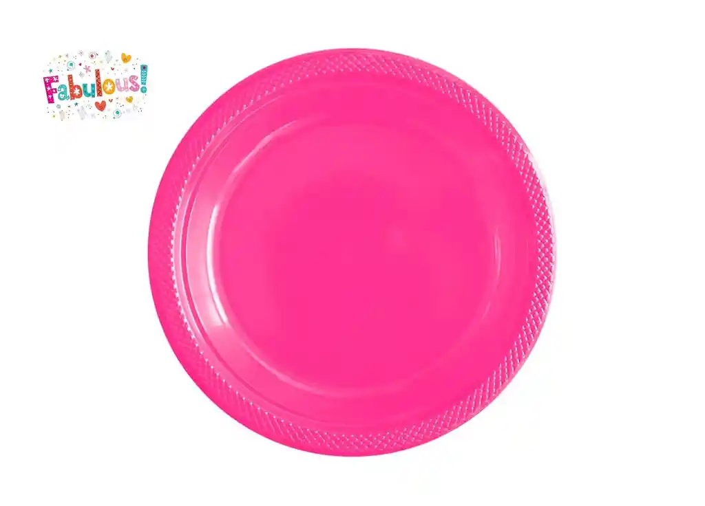 Plato Sempertex Desechable Deluxe Plastico Fucsia Grande 9" 23 Cm X 10