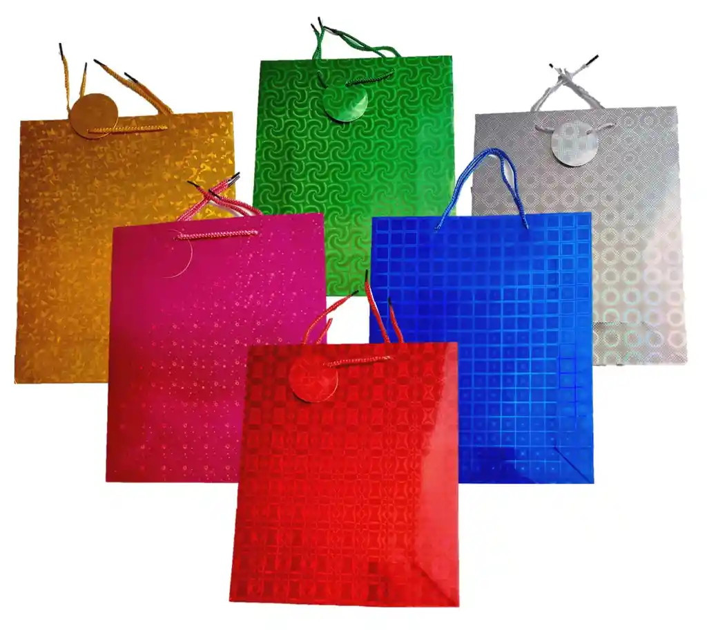 Bolsa De Regalo Metalizada Jumbo 45 X 32 Cm Colores Surtidos