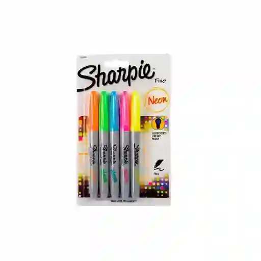 Sharpie Fino Neon X 5 Unidades