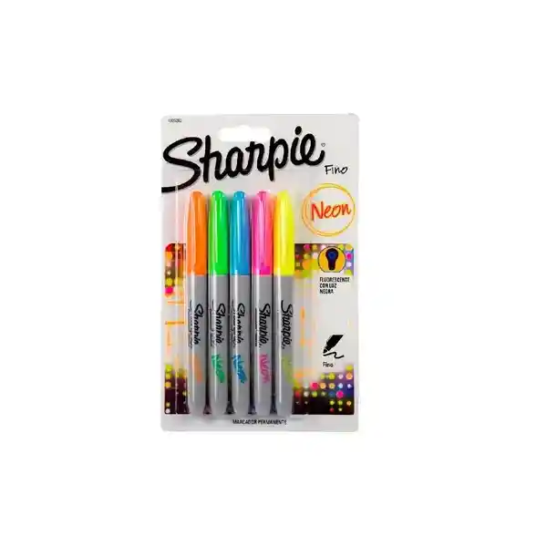 Sharpie Fino Neon X 5 Unidades