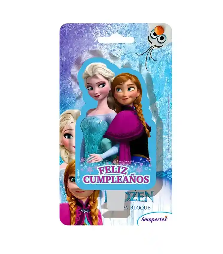 Vela Figura Frozen Feliz Cumpleaños 9 X 5 Cm Sempertex